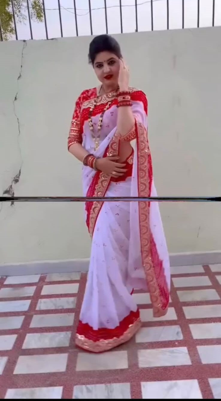 Hot Eid Makhon Jorget Sequence Work Saree