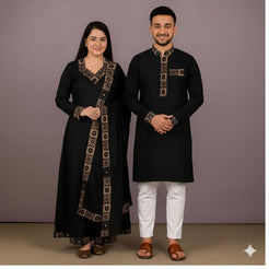 Eid Special Couple Sharee Panjabi Combo