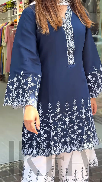 Hot Eid Soft Cotton Embroidery Three Piece