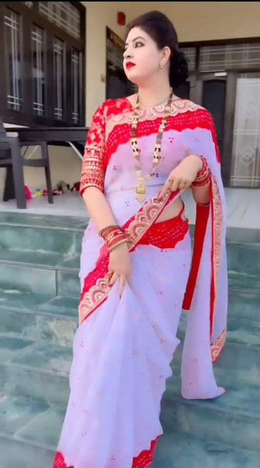 Hot Eid Makhon Jorget Sequence Work Saree