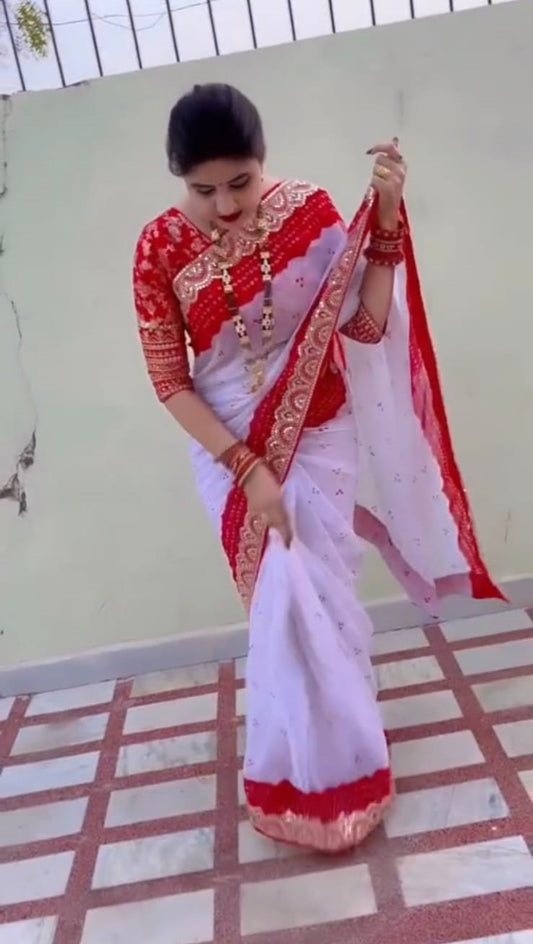 Hot Eid Makhon Jorget Sequence Work Saree