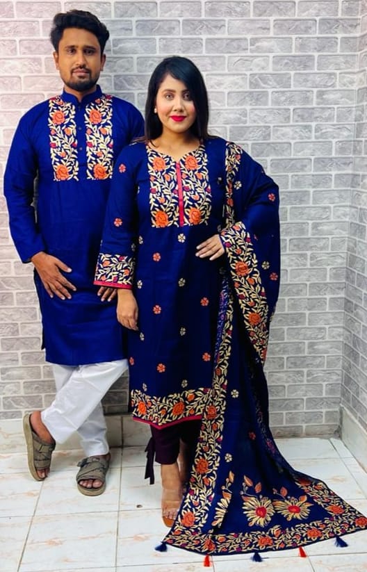 Hot Eid Especial Panjabi Three Piece Couple Set (Copy)