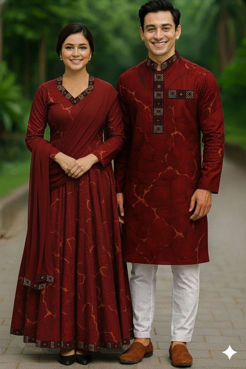 Hot Eid Special Couple Panjabi Three Piece Combo
