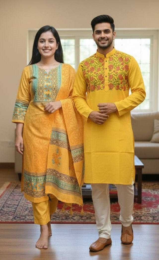 Hot Sale Block Print Three Piece