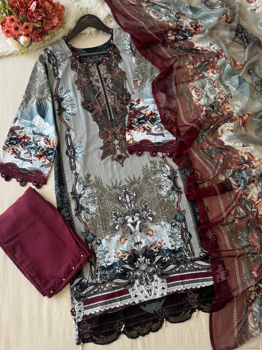 Hot Eid Digital Print Three Piece
