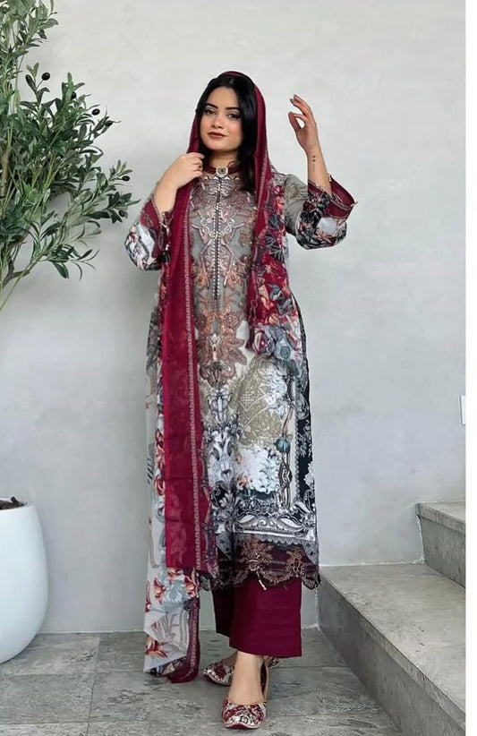 Hot Eid Digital Print Three Piece
