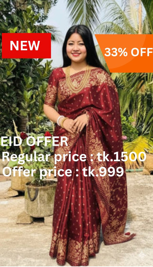 Hot Japani Silk Skin Print Sharee with Blouse Piece