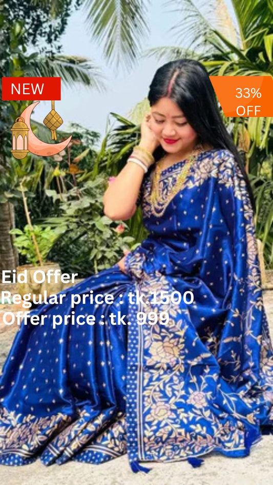 Hot Japani Silk Skin Print Sharee with Blouse Piece